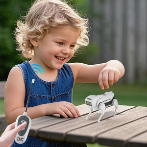 EPT 2025 Robot Anjing DIY RC yang Sedang Tren untuk Anak-Anak - Mainan Robot Anak Plastik yang Dapat Dirakit dan Dikendalikan Jarak Jauh, Hewan Peliharaan Elektronik - Product Image 2