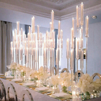 Candélabre en acrylique à 7 bras, décoration de mariage, porte-bougie transparent, centre de table, chandelier pour la décoration de mariage