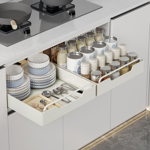 Estante para platos de cocina multifuncional de Metal para debajo del fregadero, soporte para especias, placa extraíble, cajón de organización - Product Image 2