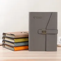 Cuaderno de Regalo de Lujo Personalizado con Tapa Dura de Cuero PU A4/A5/A6/B5/B6, Diario de Negocios Recargable con Soporte para Bolígrafo
