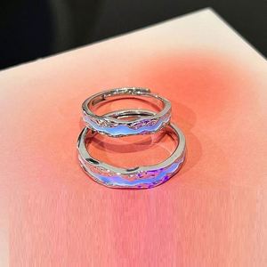 Anillo De Acero Inoxidable Romantic <b>Couple</b> <b>Ring</b> Luminous Fluorescent <b>Ring</b> Glow in the Dark Lover <b>Ring</b> for Men Women Gift - Product Image 5