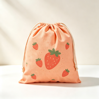 Tasjes met trekkoord, aangepaste logo's, zoet fruitpatroon, voor school, sportevenementen, kinderfeestjes, vakantiegeschenken en verpakkingen.