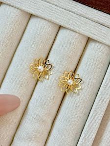 ชุดเครื่องประดับ UM Jewelry เงินแท้ 925 ประดับมุกน้ำจืด ชุบทอง 18K ลายแมนดาลาสีทอง สำหรับงานหมั้นและวันครบรอบ - Product Image 5