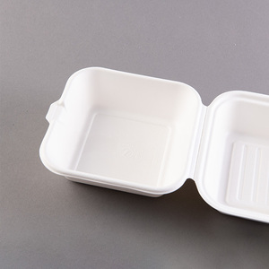 Biểu tượng tùy chỉnh 6x6 Burger hộp vỏ sò <span class=keywords><strong>Hamburger</strong></span> container mía dùng một lần Burger hộp vỏ sò - Product Image 2