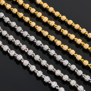 Collar Gargantilla de Lujo Chapado en Oro con Diamantes CZ Engastados, Cadena de Eslabones de Acero Inoxidable con Cuentas de Diamantes CZ, Estilo Hip Hop, Regalo para Mujer - Product Image 5