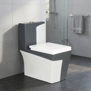 WC en céramique décorative indienne monobloc avec réservoir encastré, chasse d'eau siphonique à double débit, toilettes allongées pour projets - Product Image 5