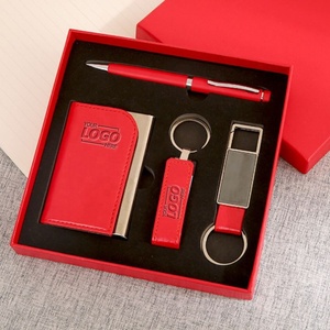 Custom USB Drive Gift Set - Branded Flash Drive, Keychains, Business Card Case & Pen for Corporate Giveaways