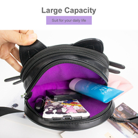 Tas Selempang PVC Motif Kucing Lucu untuk Anak Perempuan, Desain Logo Kustom, Cocok untuk Sekolah, Gaya Kawaii, Model Ita Bag