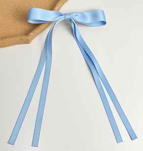 Pasadores de Pelo para Niñas con Lazo Doble de Cola Larga y Cinta Metálica, Color Personalizado - Accesorios Diarios Dulces y Lindos a la Moda - Product Image 6