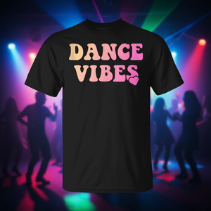 T-shirt Dance Vibes en coton noir unisexe pour adulte, taille S M L XL XXL - Product Image 3