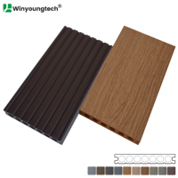 Co-extrusion plastique bois Euro Composite Decking grande remise Double couleur conseil 148*23mm pour jardin extérieur piscine balcon