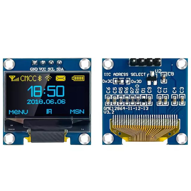 0.96inch LCD Screen Blue White Yellow Blue Dual Color 4/7 Pin IIC Communication OLED Display Module