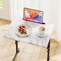 Table TV réglable en forme de C, moulée par soufflage, pour salon, table d'appoint de canapé avec fente, table basse carrée pour placer des tablettes