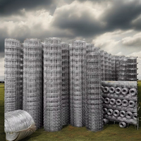 Filet de maille de ferme d'élevage pour bétail chèvre mouton cerf cheval Ranch utiliser une clôture à nœud fixe