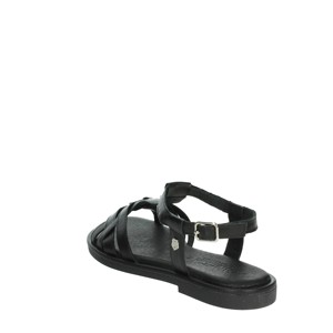 Sandali bassi neri da donna 68264 diapositive leggere con soletta in TPR stampa Slip-On per ragazze - Product Image 2