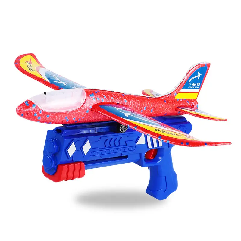 2023 नई हॉट सेलिंग 3 पैक की अगुवाई वाले बच्चों के लिए आउटडोर खेल उड़ान खिलौने हवाई जहाज लांचर खिलौना कैटापुल्ट विमान खिलौने