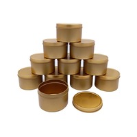 Grosir DIY 8oz kaleng lilin logam dengan tutup kotak timah untuk membuat lilin untuk cat teh kemasan permen Logo kustom untuk Natal
