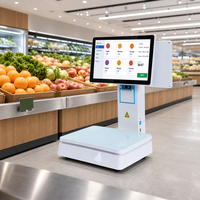 Caisse enregistreuse, terminal de point de vente, reconnaissance IA, écran tactile double 15,6 pouces, écran client 14,1 pouces, processeur Intel I3, système d'exploitation Windows