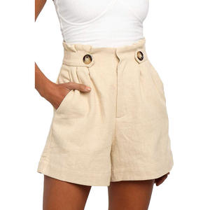 2024 Women's Casual High-Waisted <strong>Frilly</strong> Straight Leg <strong>Shorts</strong> New Solid Color Fashion <strong>Short</strong> Breathable Plus Size Women - Product Image 5