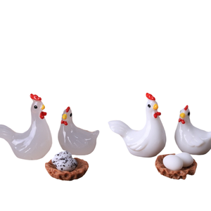 Ornements miniatures caoh, coqs et poules animaux en 3D, porte-clés DIY, accessoires de bijoux en résine, sac surprise - Product Image 1