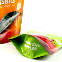 Sachet personnalisé imprimé pour fruits séchés (fraises), refermable avec fermeture éclair, anti-humidité, emballage alimentaire, pochette verticale en PE pour aliments pour bébés
