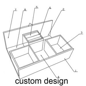 Basso Moq 2 pz esagonale scatola di anello di velluto all'ingrosso Logo personalizzato 3 slot scatola di anelli portagioie per donne - Product Image 6