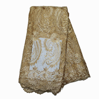 Tissu en dentelle perlée fait main haut de gamme, tissu en dentelle africaine Asoebi de luxe brodé de pierres pour accessoires de couture de mariage