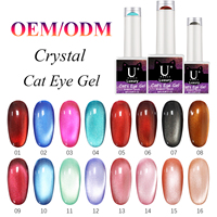 Vente chaude Magnétique Cat Eye Gel Polonais Cristal Cat Eye Gel Avec Aimant Bâton Brillant Aurora Manucure Ensemble 16 Couleur HEMA TPO GRATUIT
