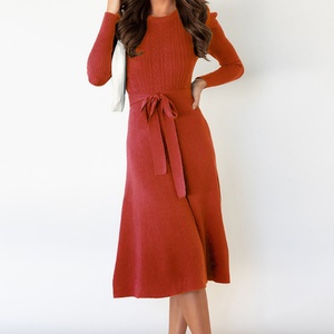 Vestido de Punto Personalizado OEM ODM, Nuevo Modelo de Invierno para Mujer, Manga Larga, Estilo Casual, Vestido Suéter Línea A - Product Image 2