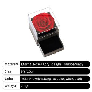 Caja de Joyería con Rosa Eterna para el Día de San Valentín 2026, Collar Romántico con Flor y Caja de Acrílico para Mujer - Product Image 3