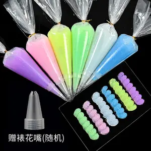 6 Colors 50g Simulation Glitter Cream Glue Toy Antifreeze Crystal Cream Glues with Free Nozzles For DIY Craft Phonecase Decor