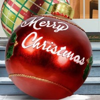 Ballon décoratif de Noël 60 cm, amusant pour l'extérieur, ambiance festive, modèle d'ornement gonflable imprimé