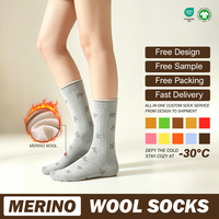 Chaussettes en laine pour femme, printemps-automne, anti-bactériennes, jacquard, avec nœud, blanches, post-partum, sans coutures, mi-mollet