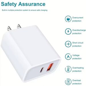 20W USB C Wall Charger Block Dual Port PD <b>Power</b> <b>Adapter</b> Fast Charging Block for Mobile Phones - Product Image 3
