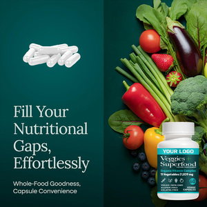 Capsules Super Veggies, complément alimentaire quotidien à base de superaliments, avec extrait de feuille de <span class=keywords><strong>bambou</strong></span>, racine de betterave, arjuna biologique, poudre de gingembre - Product Image 4