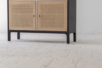 Meuble de maison scandinave boho organique vintage meuble vitrine chêne rotin meuble de rangement pour meuble d'angle de salon