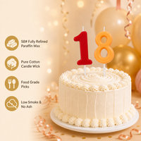 Bougies Chiffres d'Anniversaire en Cire de Paraffine pour Décoration Maison, Vente en Gros, Bougies Chiffres Personnalisées pour Gâteau avec Fourniture OEM