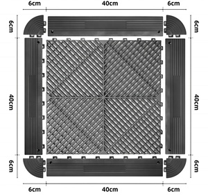 Dalles de sol modulaires pour <span class=keywords><strong>garage</strong></span> KCX, portables, 1,8 cm d'épaisseur, emboîtables, avec drainage, en PP ventilé - Product Image 2