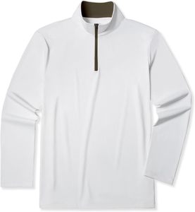 Jersey acolchado deportivo para hombre, camiseta de manga larga con cuello simulado y media cremallera, Top sólido de secado rápido, personalizable, otoño de 1/4 cuartos de - Product Image 2