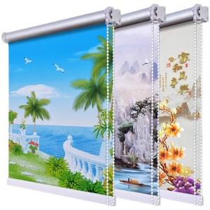 2025 New Trung Quốc phong cách Polyester đầy đủ màn rèm cuốn không-khoan có thể điều chỉnh cho phòng tắm Windows - Product Image 4