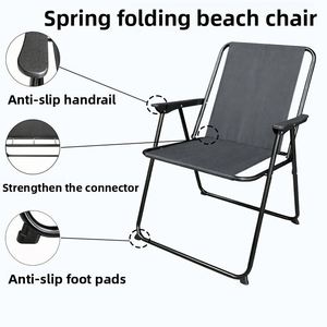 Chaise pliante de camping en aluminium, large et inclinable, pour extérieur, idéale pour la pause déjeuner, équipement de camping portable pour adultes - Product Image 3