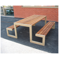 Meubles de jardin d'extérieur commerciaux Table de pique-nique en bois WPC Banc pour patio Salle à manger École et bar à domicile pour le camping