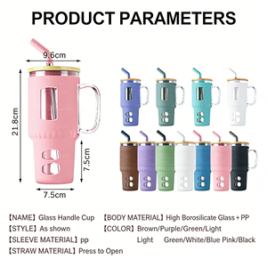 Vaso Térmico de 1400 ml sin BPA con Tapa, 2 Pajitas, Funda de Silicona y Asa, Apto para Lavavajillas, para Café para Llevar - Product Image 3