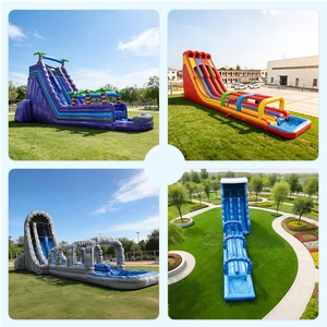 Alquiler para Fiestas: Tobogán Acuático Inflable Gigante de Doble Carril, Tipo Luna Llena, para Adultos, Comercial, 20 pies - Product Image 4