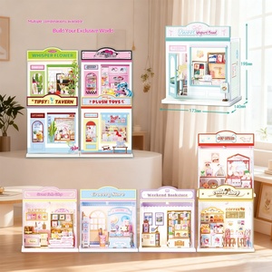 YD TOYS Maison de poupée miniature en bois éducative à assembler, thème boutique de rue, avec espace pour animaux, jouet DIY fait main CJW-71 - Product Image 5