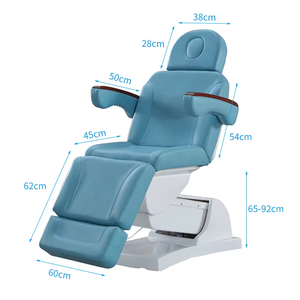 Nuevo diseño azul pu cuero pestañas masaje facial cama 4 motor reclinable eléctrico <span class=keywords><strong>Med</strong></span> Spa cama para la venta - Product Image 2