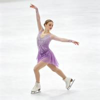 Robe de patinage artistique violette pour enfants et adultes, col en V, manches longues en maille, strass floraux, dos en V profond, pour compétition et spectacle de patinage sur glace