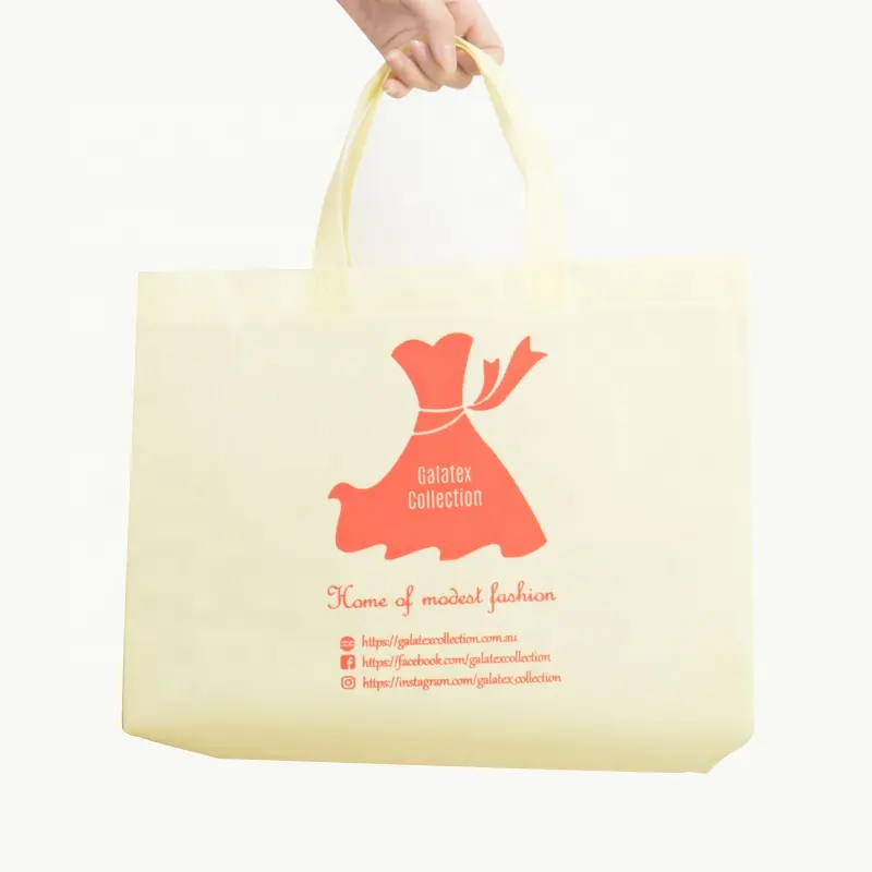 Yüksek kalite özel logo baskılı geri dönüşümlü büyük süpermarket bakkal alışveriş tote örgüsüz çanta