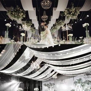 Voilage de <span class=keywords><strong>plafond</strong></span> pour salle de <span class=keywords><strong>mariage</strong></span> et hôtel, en tissu élastique, soie de lait et gaze - Product Image 4
