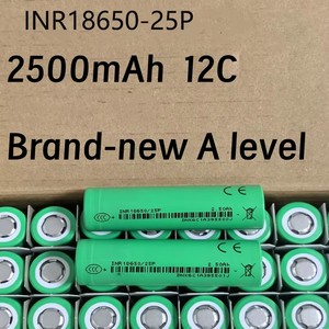 Batterie lithium-ion 100% originale INR18650 25P, 2500mAh, 3.6V, rechargeable, taux de décharge 12C, batterie cylindrique 18650 25P 3.7V - Product Image 5